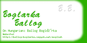 boglarka ballog business card